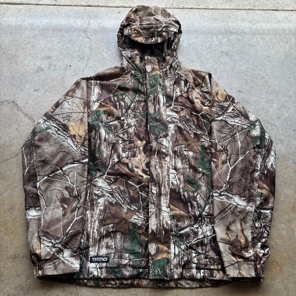 Men's Gander Mountain Realtree Camo Camouflage Hooded Hunting Jacket Sz Medium